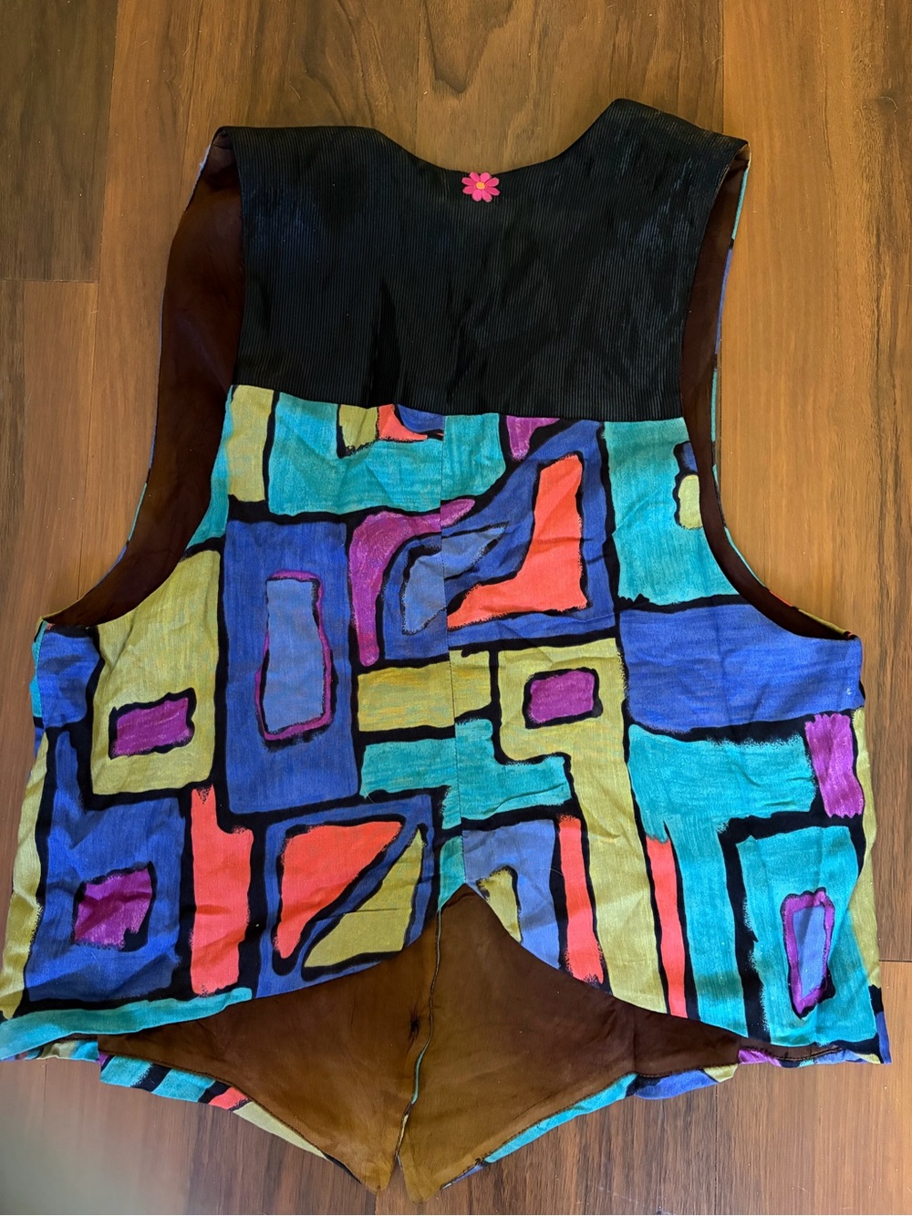 Max & Mabel Colorblock Abstract Print Vest - Multicolor - Picture 8 of 10